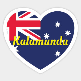 Kalamunda WA Australia Australian Flag Heart Sticker